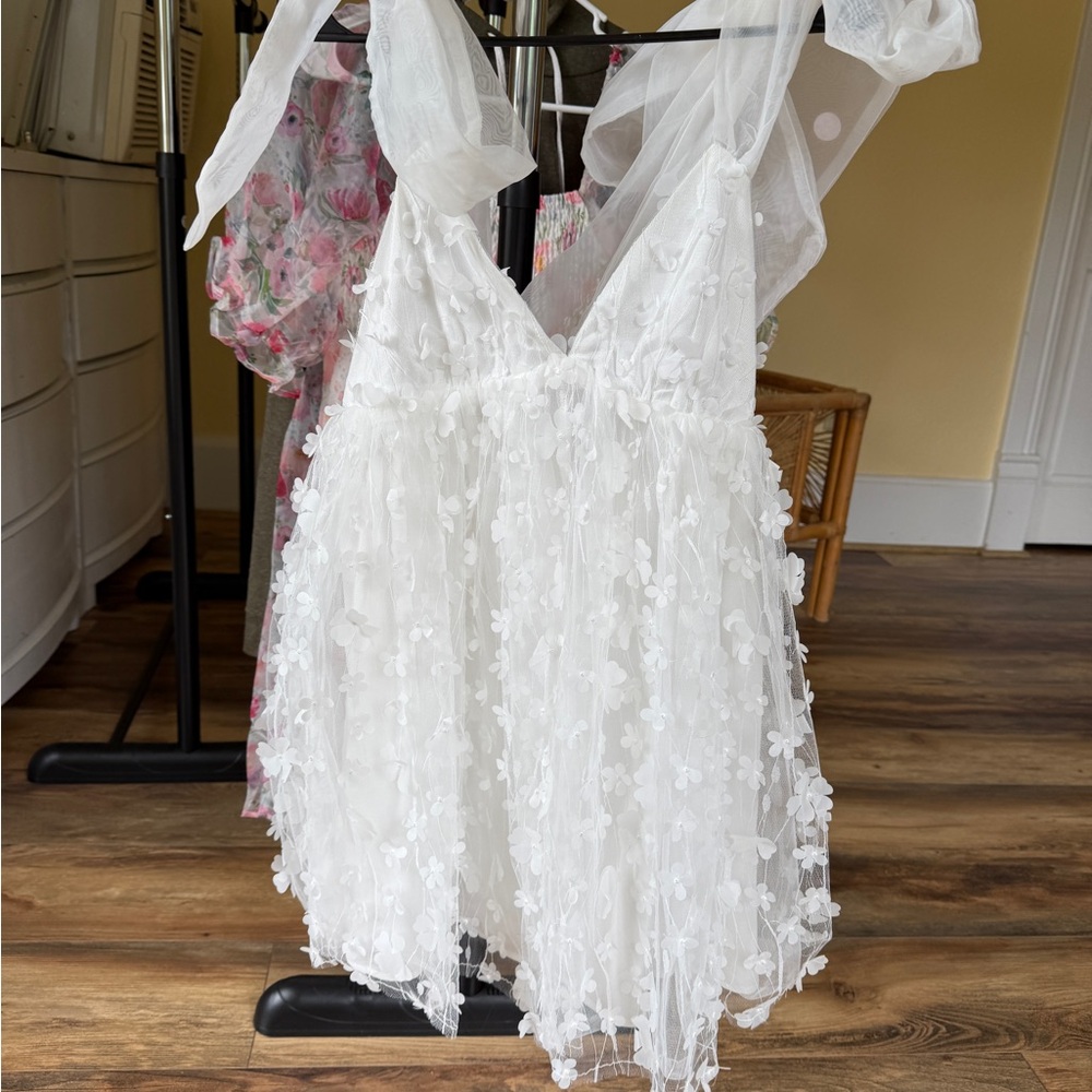 Impressions Ivory Textured Dress